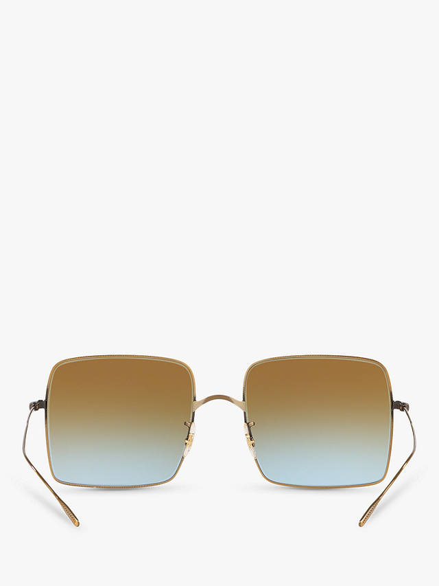 Oliver Peoples OV1236S Women's Rassine Oversized Square Sunglasses, Antique Gold/Brown Gradient