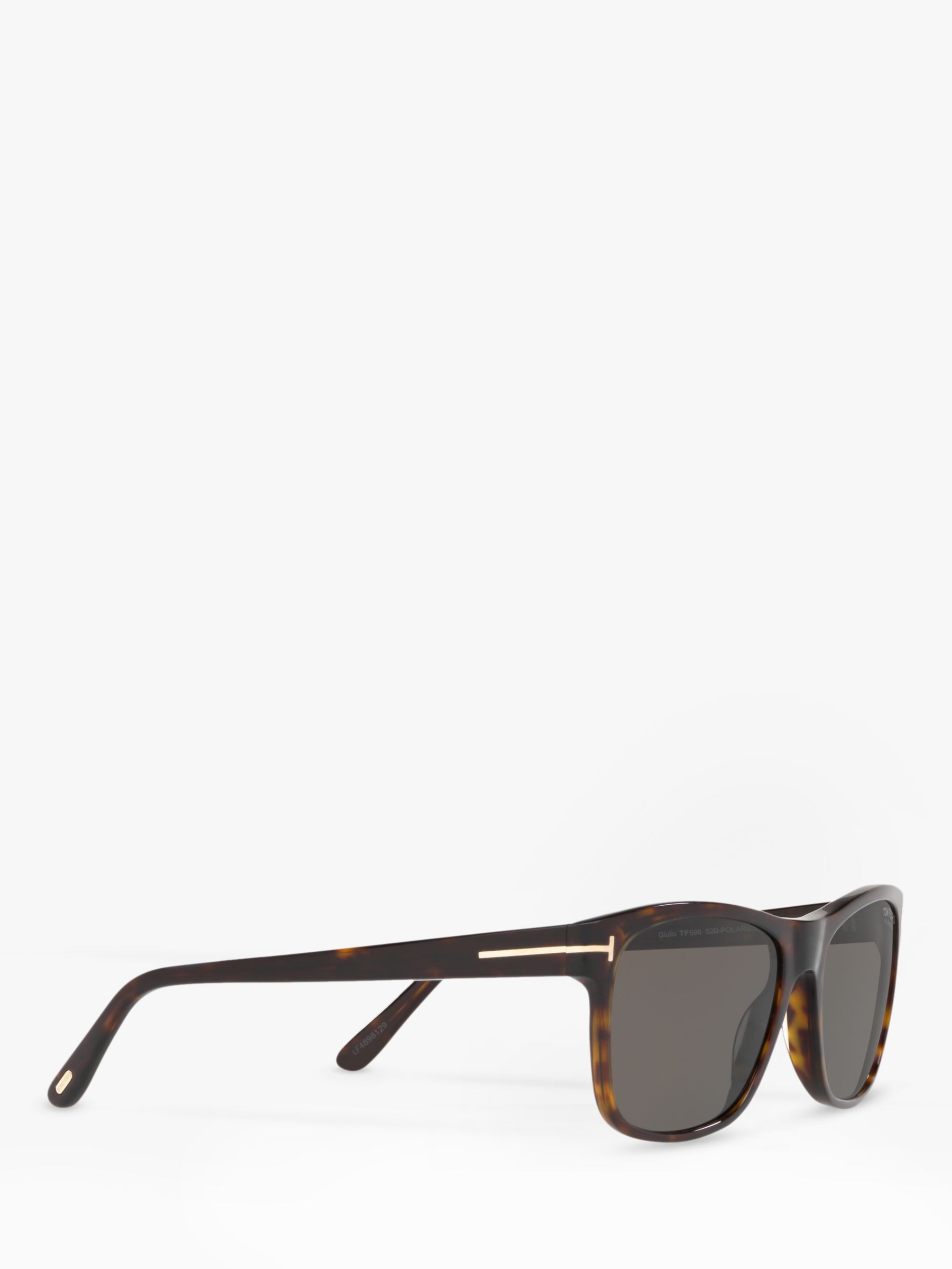 FORD FT0698 Men's Giulio Polarised Square Sunglasses, Tortoise/Grey at Lewis & Partners