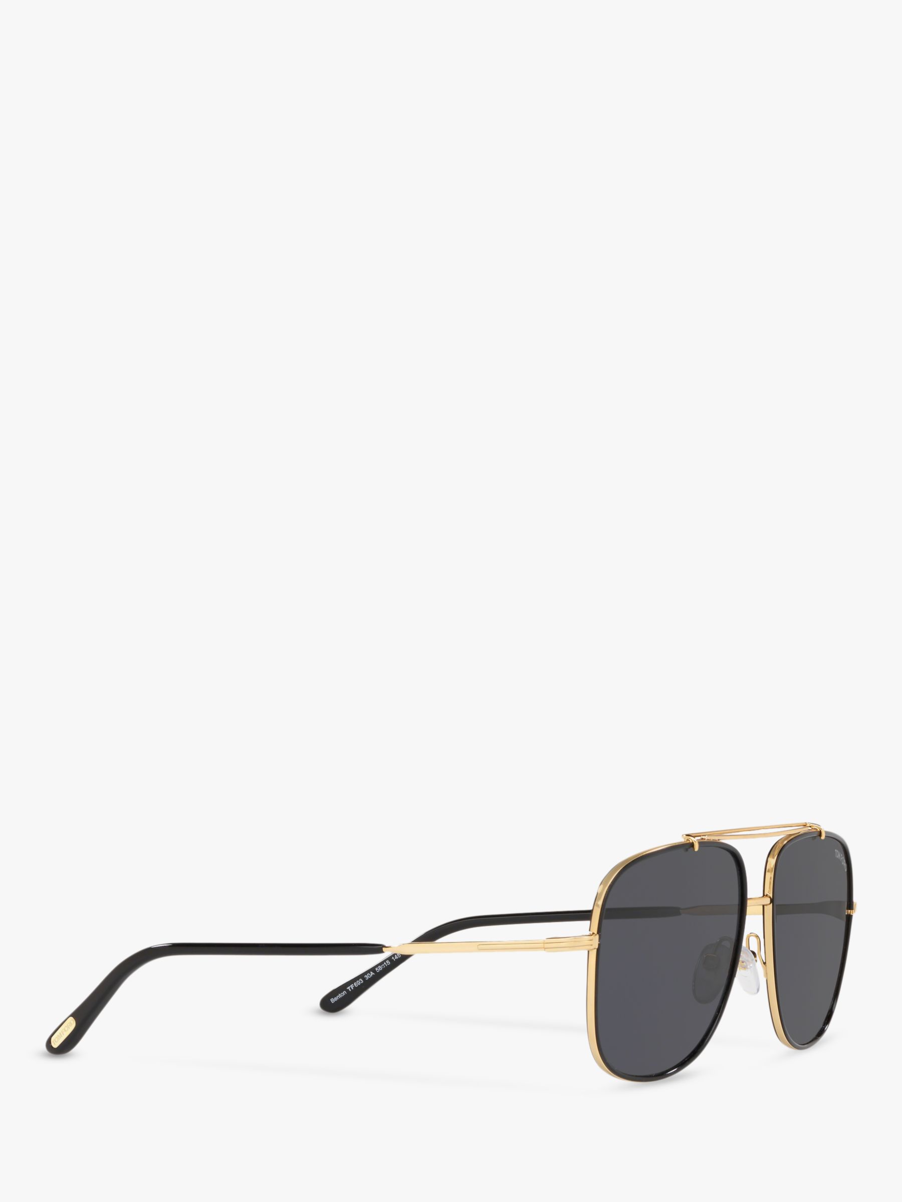 TOM FORD FT0693 Men's Benton Square Sunglasses, Gold/Black at John Lewis &  Partners
