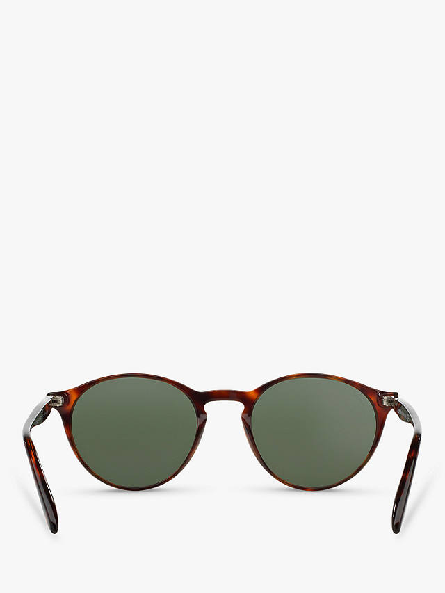 Persol PO3092SM Men's Oval Sunglasses, Tortoise/Green