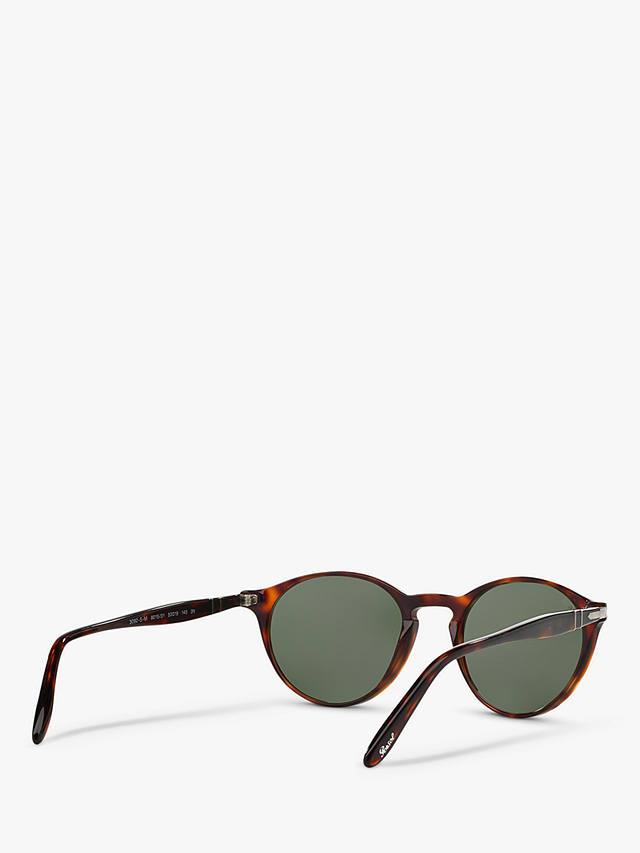 Persol PO3092SM Men's Oval Sunglasses, Tortoise/Green