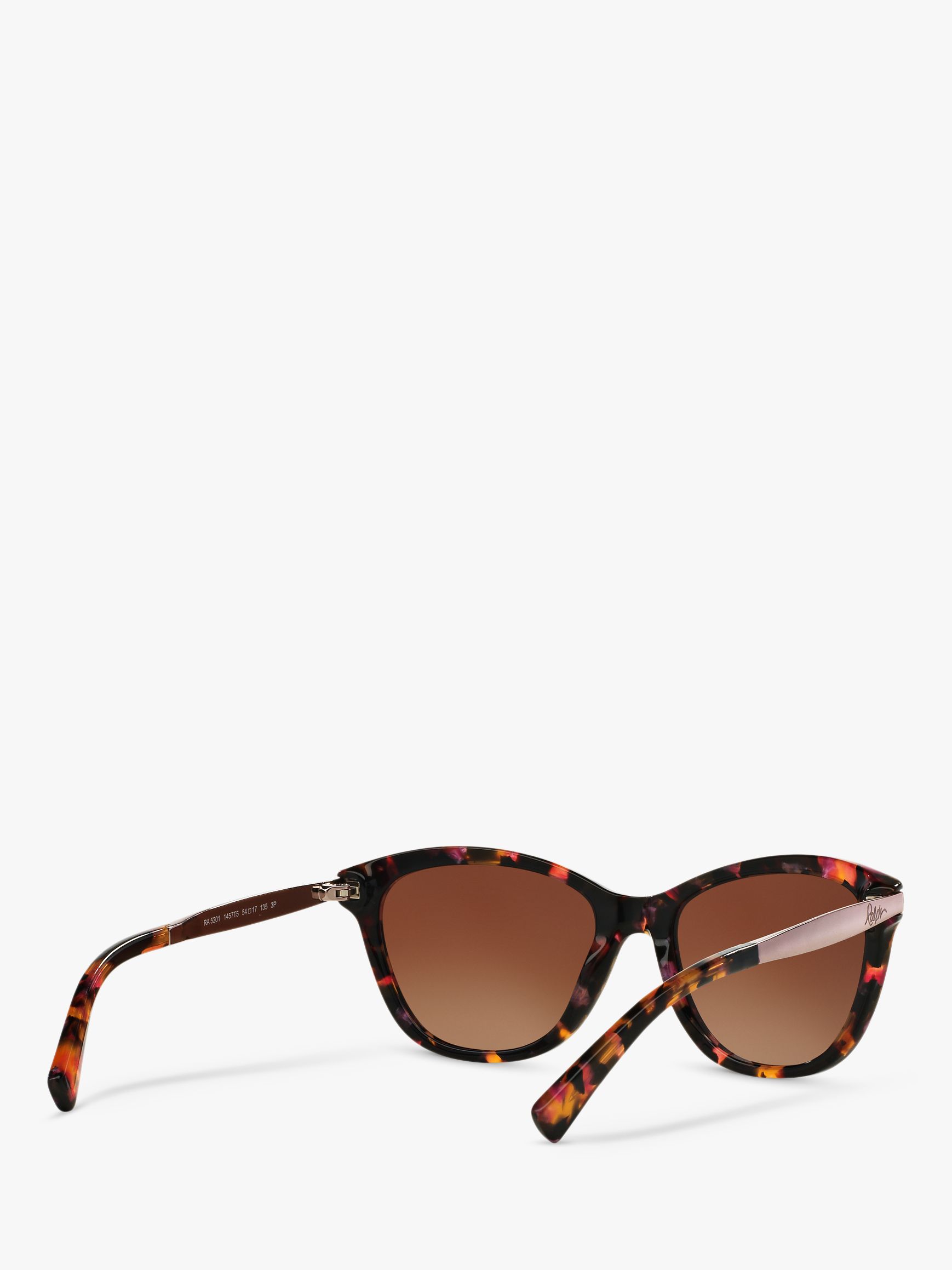 Ralph RA5201 Polarised Cat's Eye Sunglasses, Pink Tortoise/Brown ...