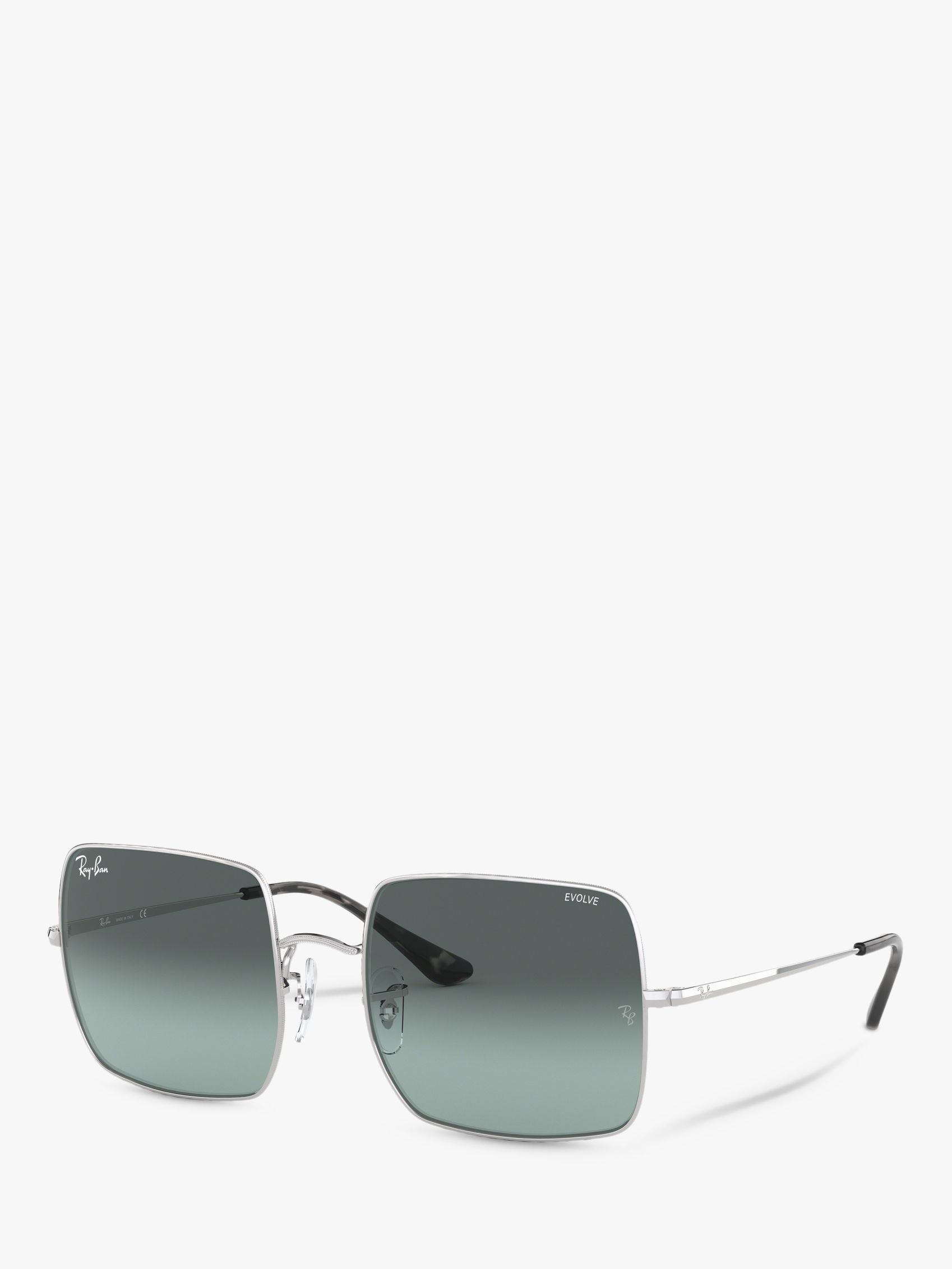 Ray-Ban RB1971 Unisex Square Sunglasses, Silver/Blue Gradient