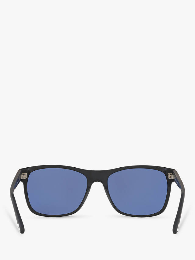 TOM FORD FT0698 Men's Giulio Polarised Square Sunglasses, Matte Black/Blue