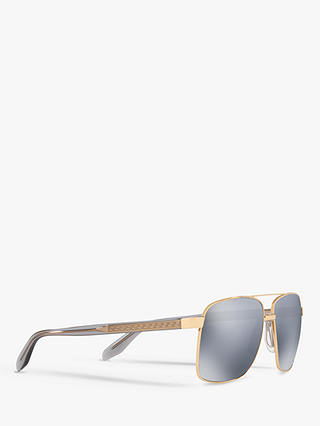 Versace VE2174 Men's Polarised Square Sunglasses, Gold/Mirror Grey