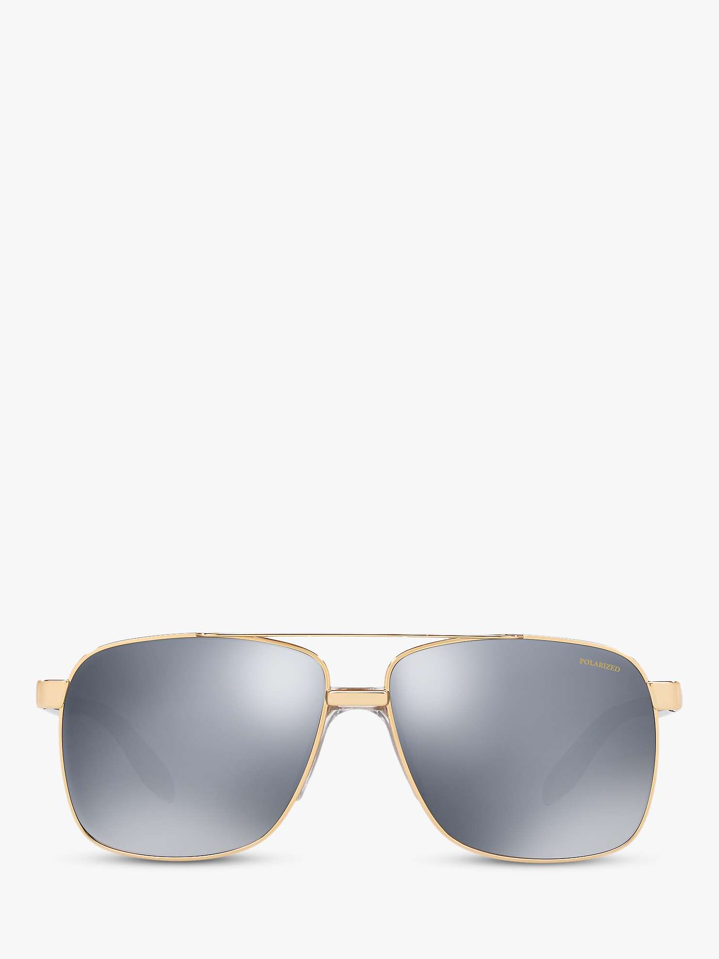 Buy Versace VE2174 Men's Polarised Square Sunglasses, Gold/Mirror Grey Online at johnlewis.com