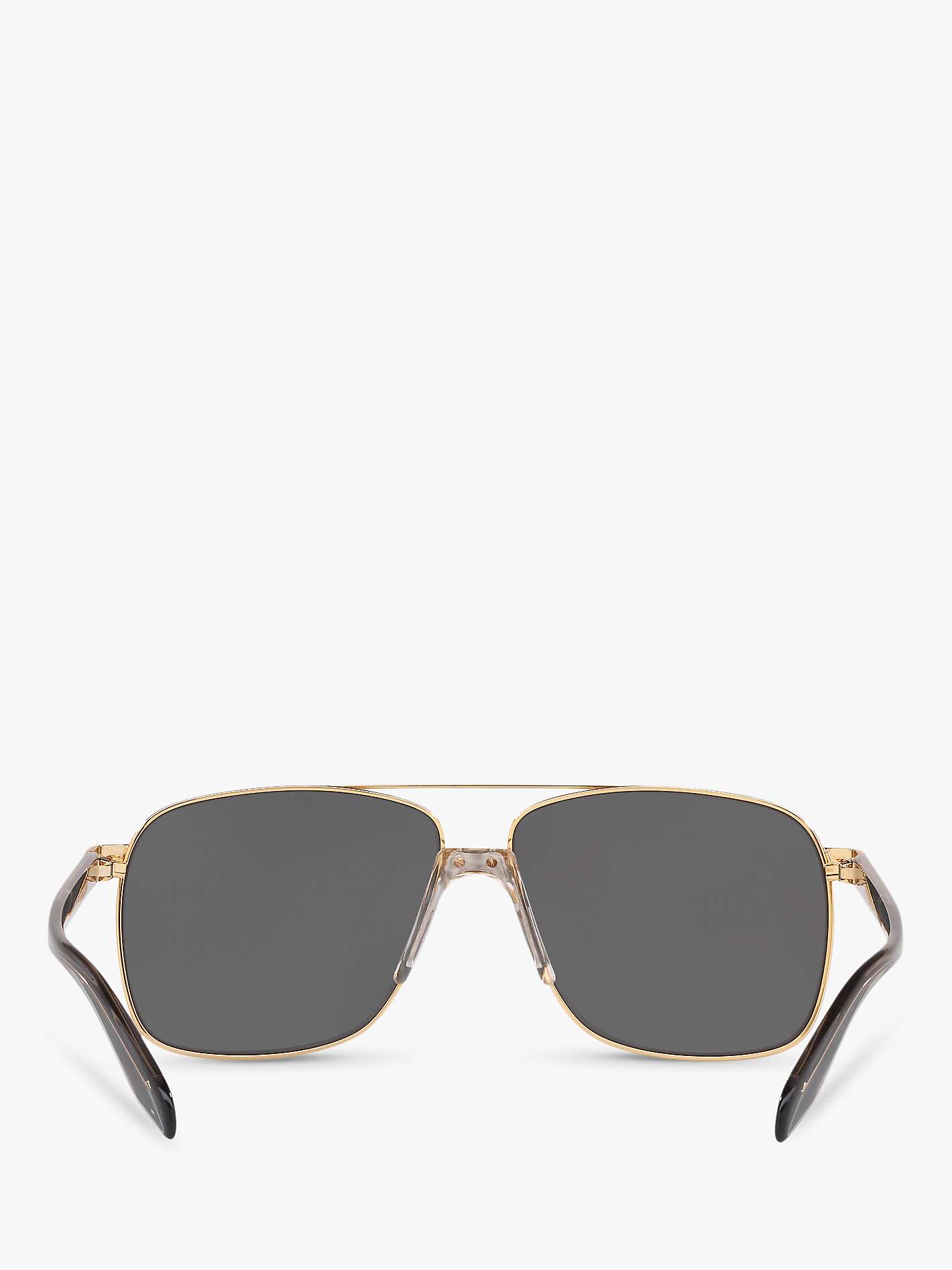 Versace VE2174 Men's Polarised Square Sunglasses, Gold/Mirror Grey at ...