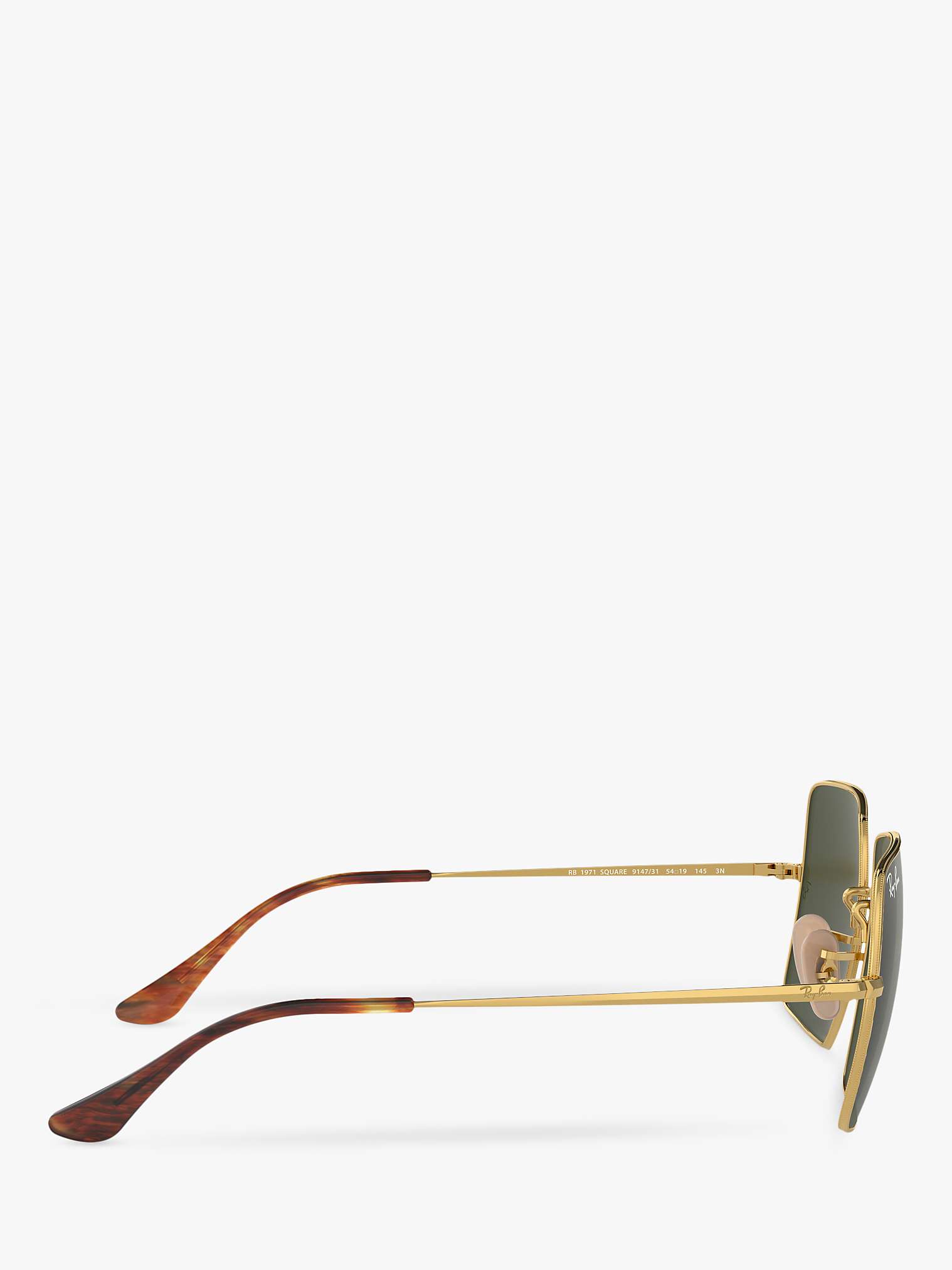 Buy Ray-Ban RB1971 Unisex Square Sunglasses, Gold/Green Online at johnlewis.com