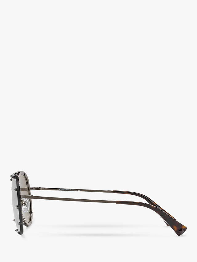 Valentino VA2013 Women's Aviator Sunglasses, Gunmetal/Mirror Silver