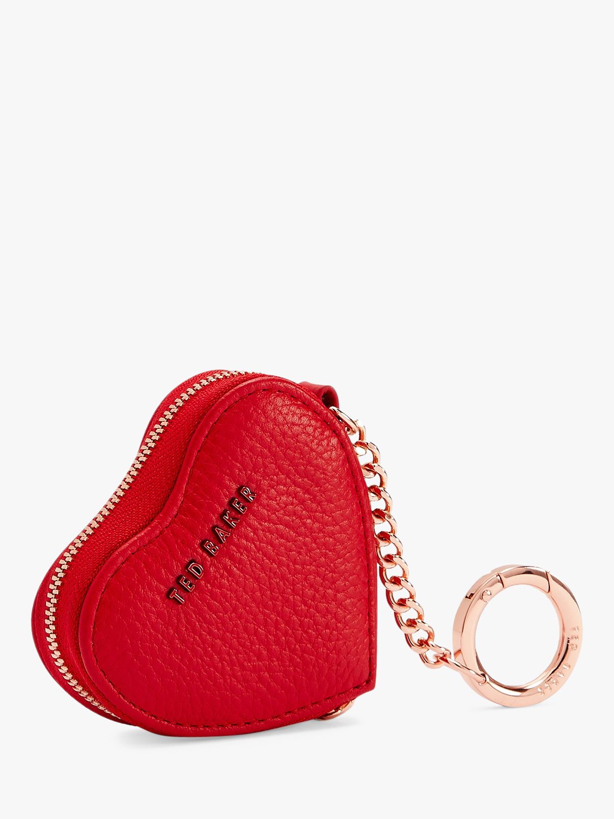 Personalised Leather Coin Purse Women / Red White Love Heart 