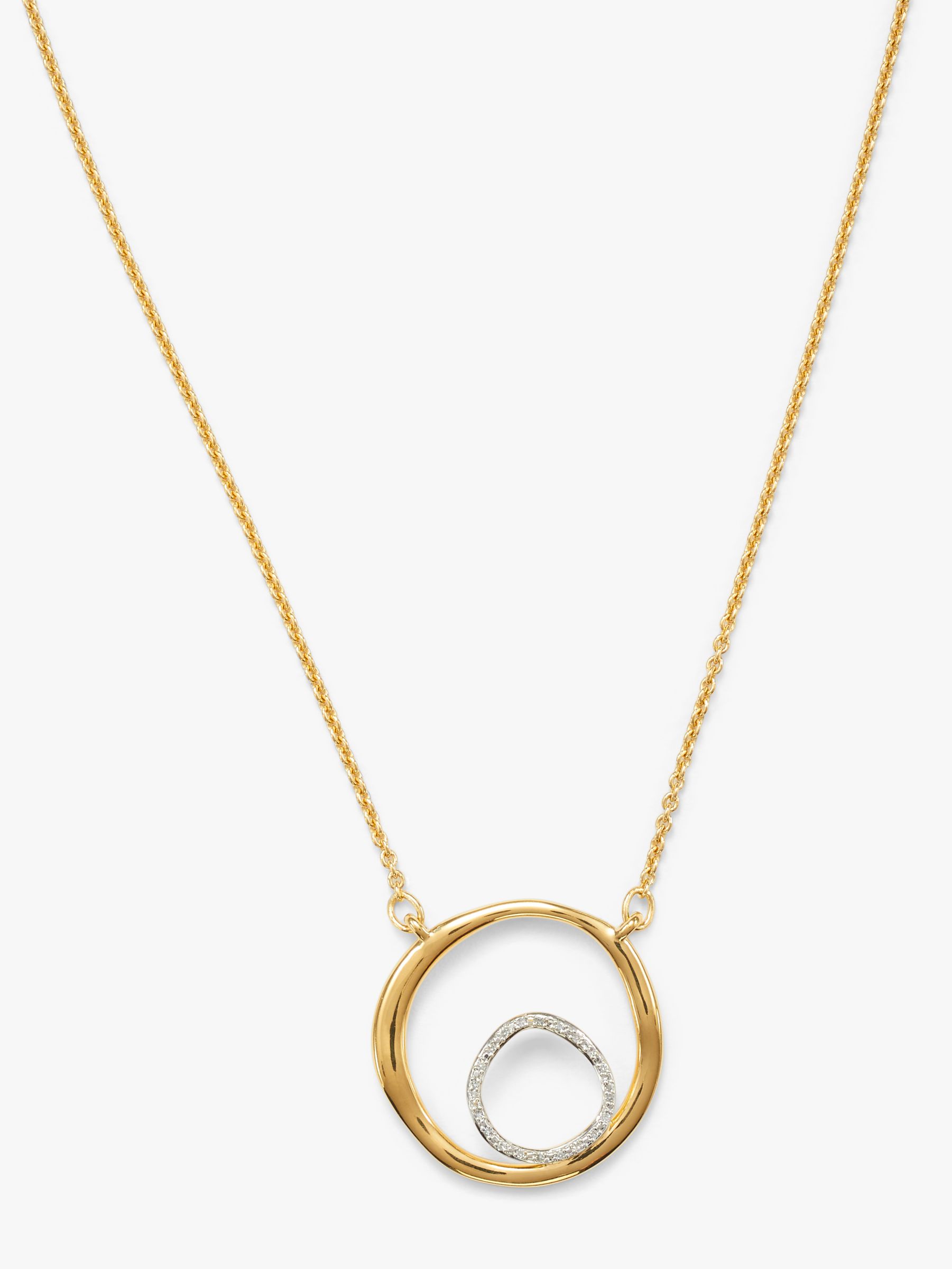 Buy John Lewis Open Circle Diamond Pendant Necklace, Gold Online at johnlewis.com