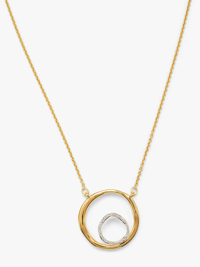 John Lewis Open Circle Diamond Pendant Necklace, Gold