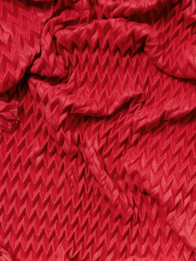 John Lewis & Partners Pleated Scarf, Red