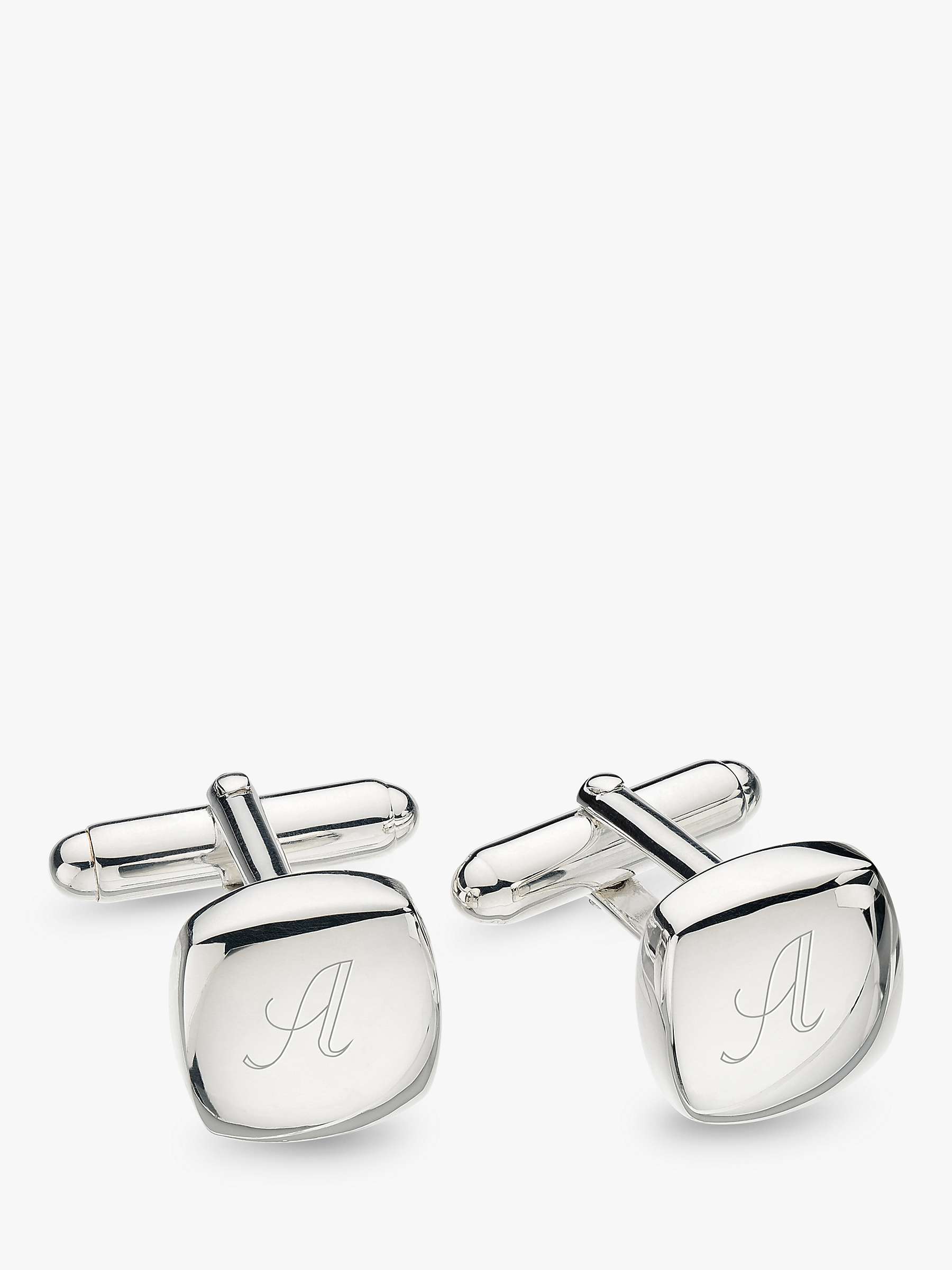 Buy Kit Heath Personalised Sterling Silver Square Cufflinks, Silver Online at johnlewis.com