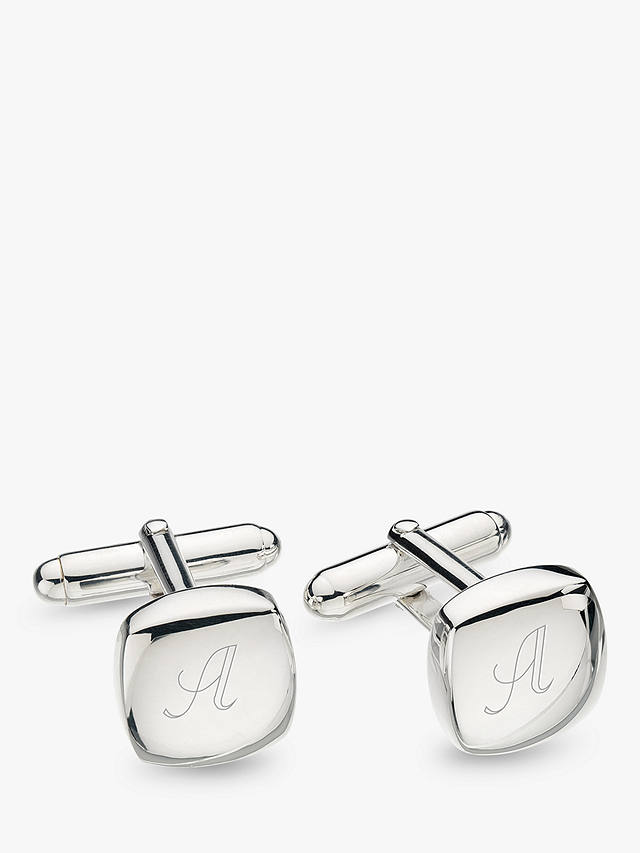Kit Heath Personalised Sterling Silver Square Cufflinks, Silver
