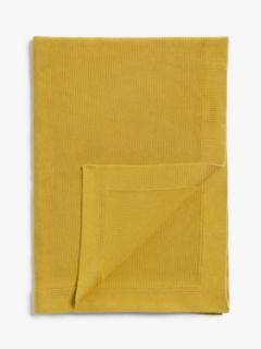 John Lewis Rye Knit Throw Mustard