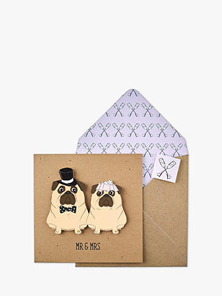 Tache Crafts Mr & Mrs Pug Wedding Card