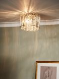 John Lewis & Partners Dazzle Crystal Semi Flush Ceiling Light, Clear