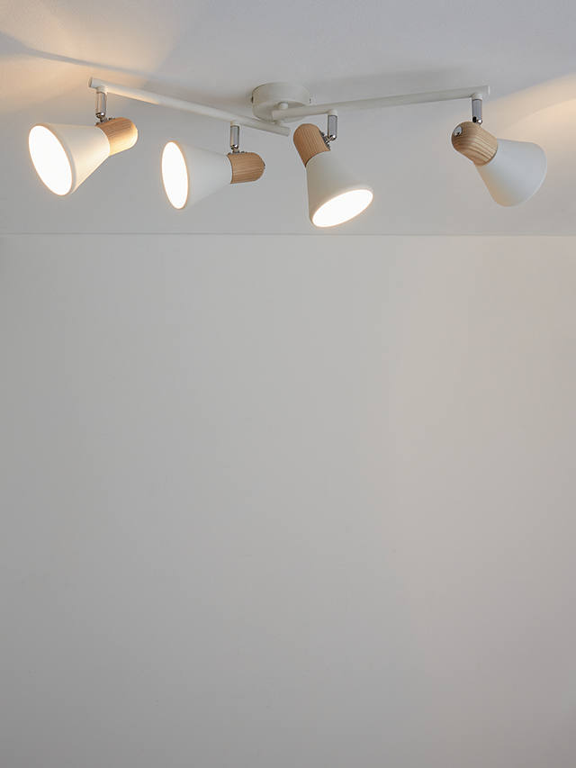 John Lewis Partners Ses Led 4 Spotlight Ceiling Bar White Wood - Spotlight Ceiling Light Bar