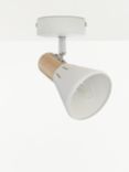 John Lewis SES LED Single Spotlight, White/Wood