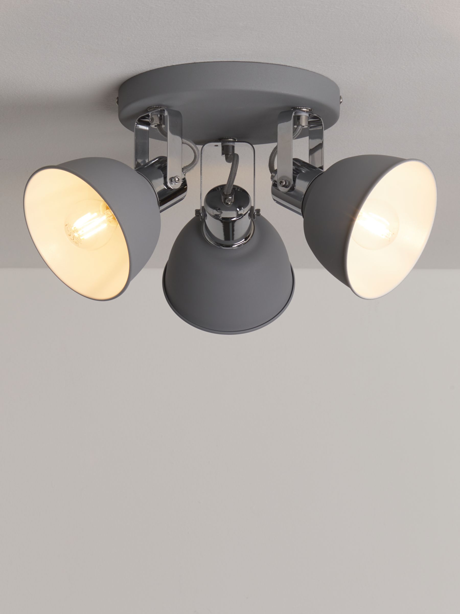 Photo of John lewis ses led 3 spotlight ceiling plate grey