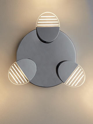 John Lewis & Partners Radar LED Bathroom 3 Spotlight Wall Plate, Chrome