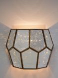 John Lewis Romy Mirrored Glass Pentagon Wall Light, Metallic Silver