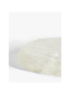John Lewis & Partners Faux Fur Seat Pad, Soft White