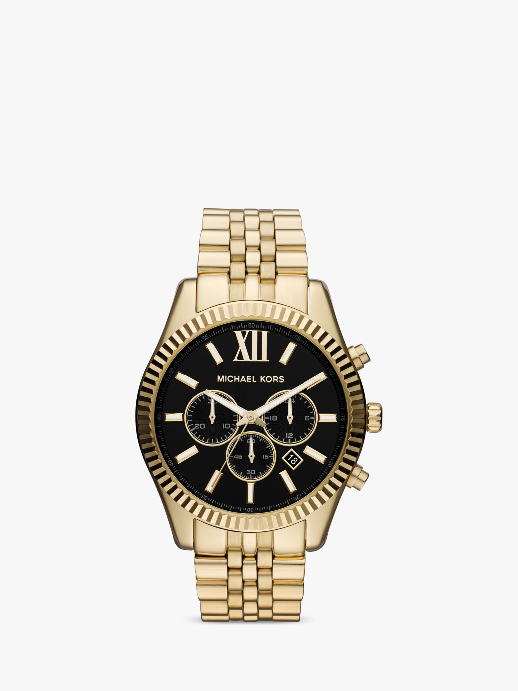 mk lexington gold watch