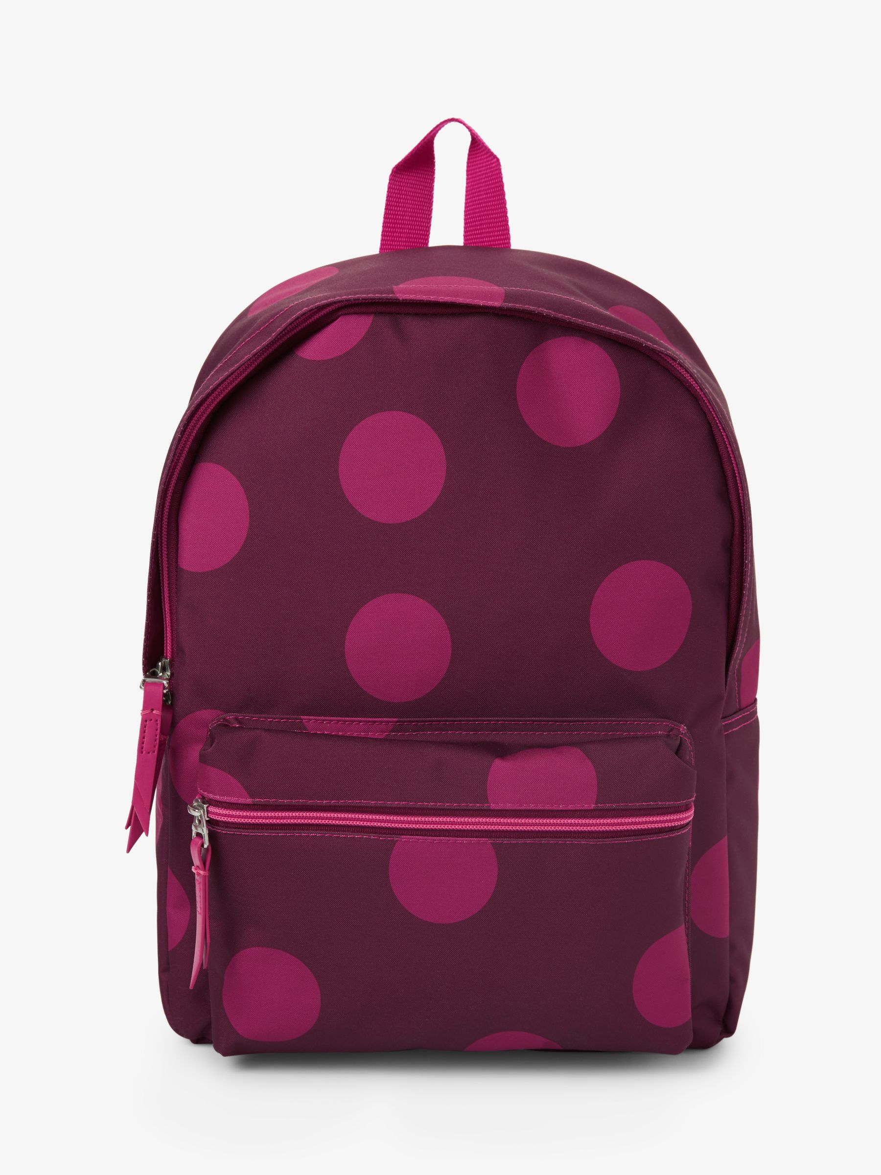 John Lewis & Partners Colour Block Berry Spot Backpack, Berry