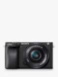 Sony A6400 Compact System Camera with 16-50mm Power Zoom Lens, 4K Ultra HD, 24.2MP, 4D Focus, Wi-Fi, Bluetooth, NFC, OLED EVF, 3" Tilting Touch Screen, Black