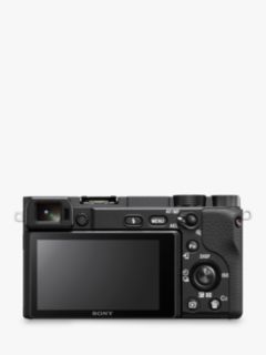 Sony A6400 Compact System Camera, 4K Ultra HD, 24.2MP, 4D Focus, Wi-Fi, Bluetooth, NFC, OLED EVF, 3" Tilting Touch Screen, Body Only, Black