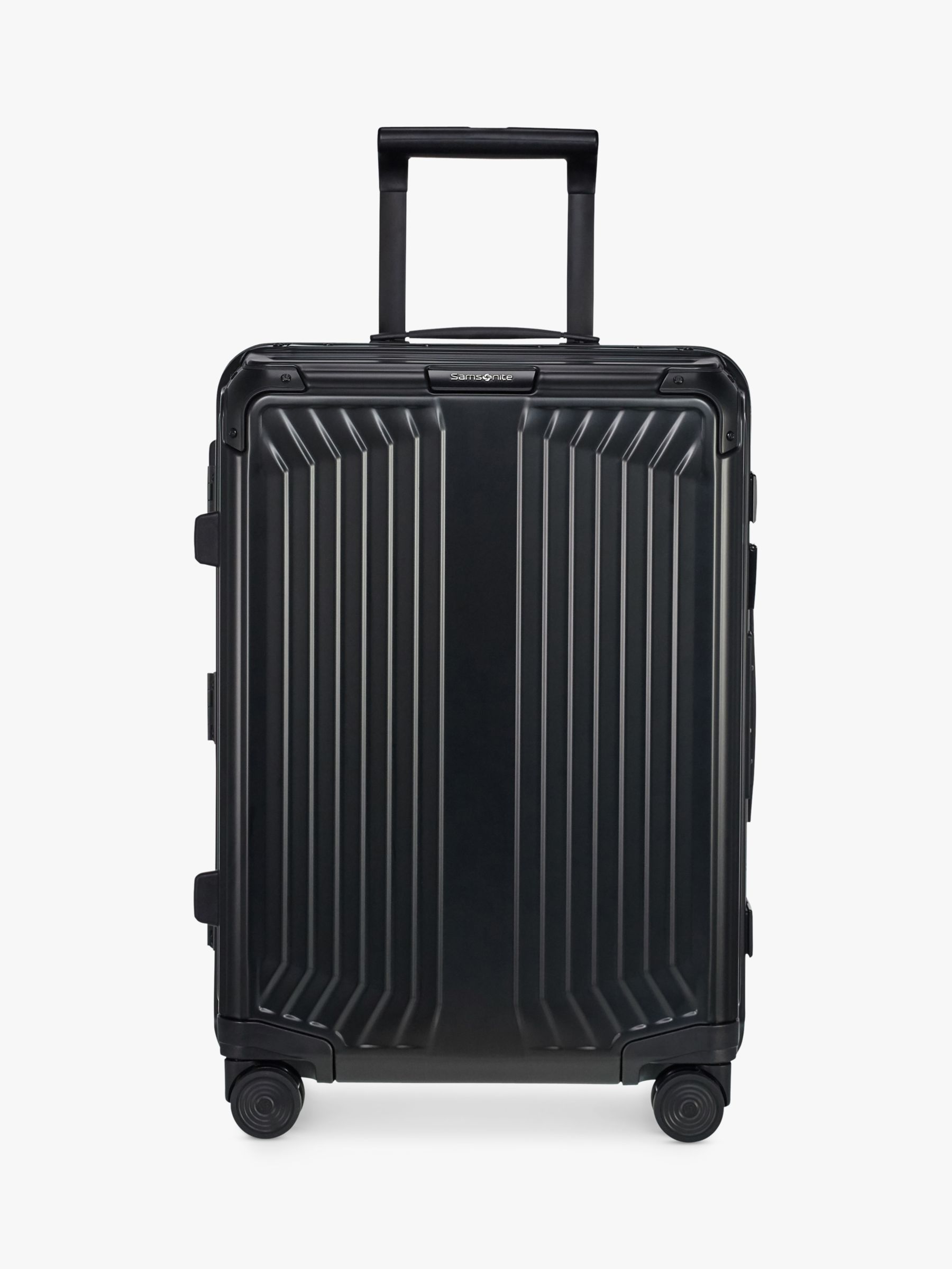 Samsonite Lite-Box 55cm 4-Spinner Wheel Aluminium Suitcase, Black
