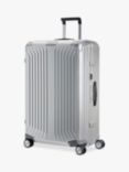 Samsonite Lite-Box 76cm 4-Spinner Wheel Aluminium Suitcase, Metallic Silver