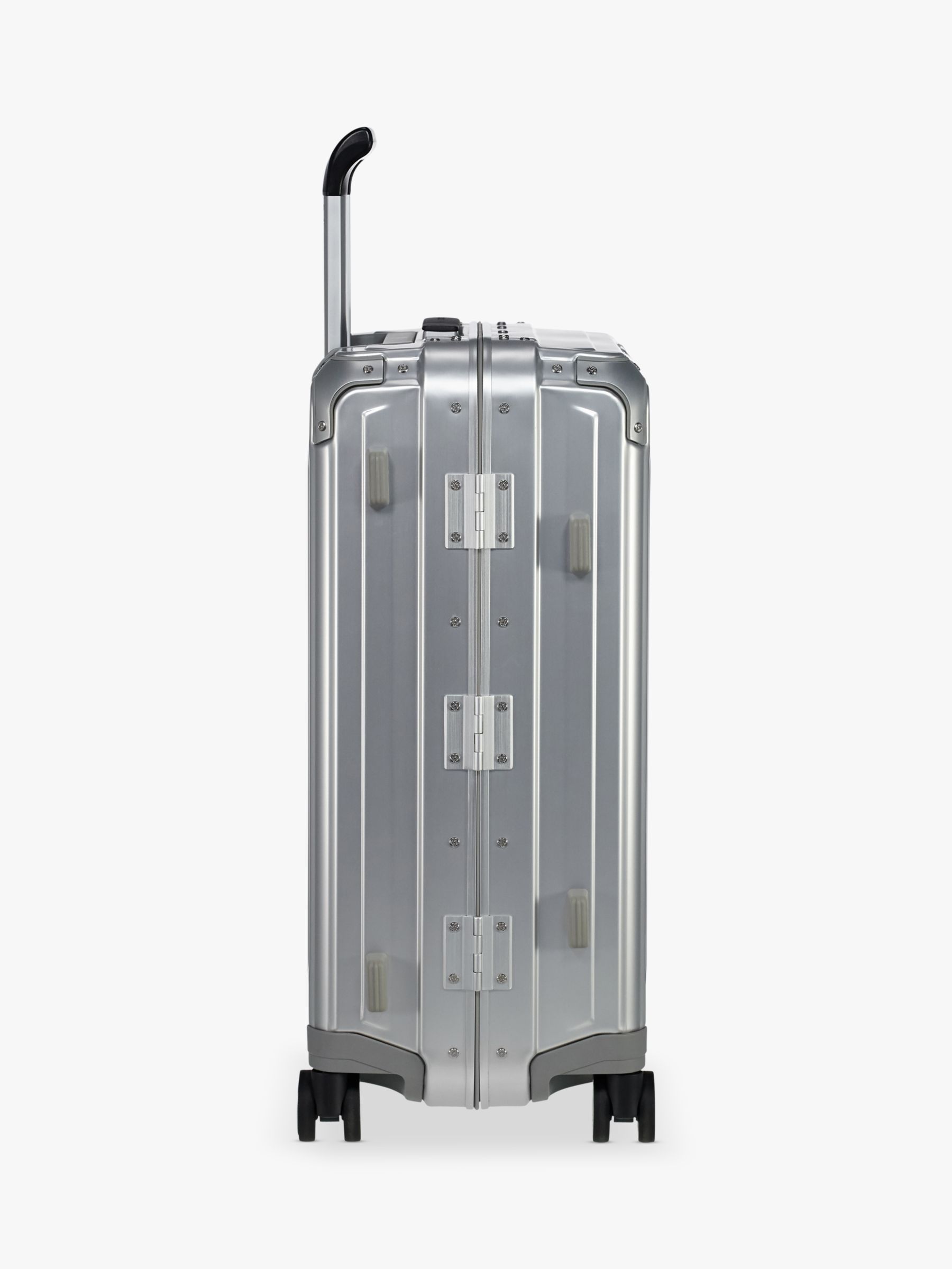 Samsonite Lite-Box 55cm 4-Spinner Wheel Aluminium Suitcase, Metallic Silver