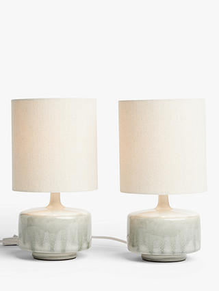 John Lewis Partners Glazed Ceramic, Set Of 2 Small Table Lamps