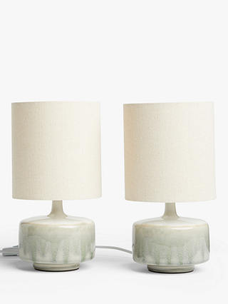 John Lewis Partners Glazed Ceramic, White Ceramic Table Lamp Set Of 2
