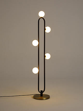 John Lewis & Partners Matinee Floor Lamp, Black/Brass