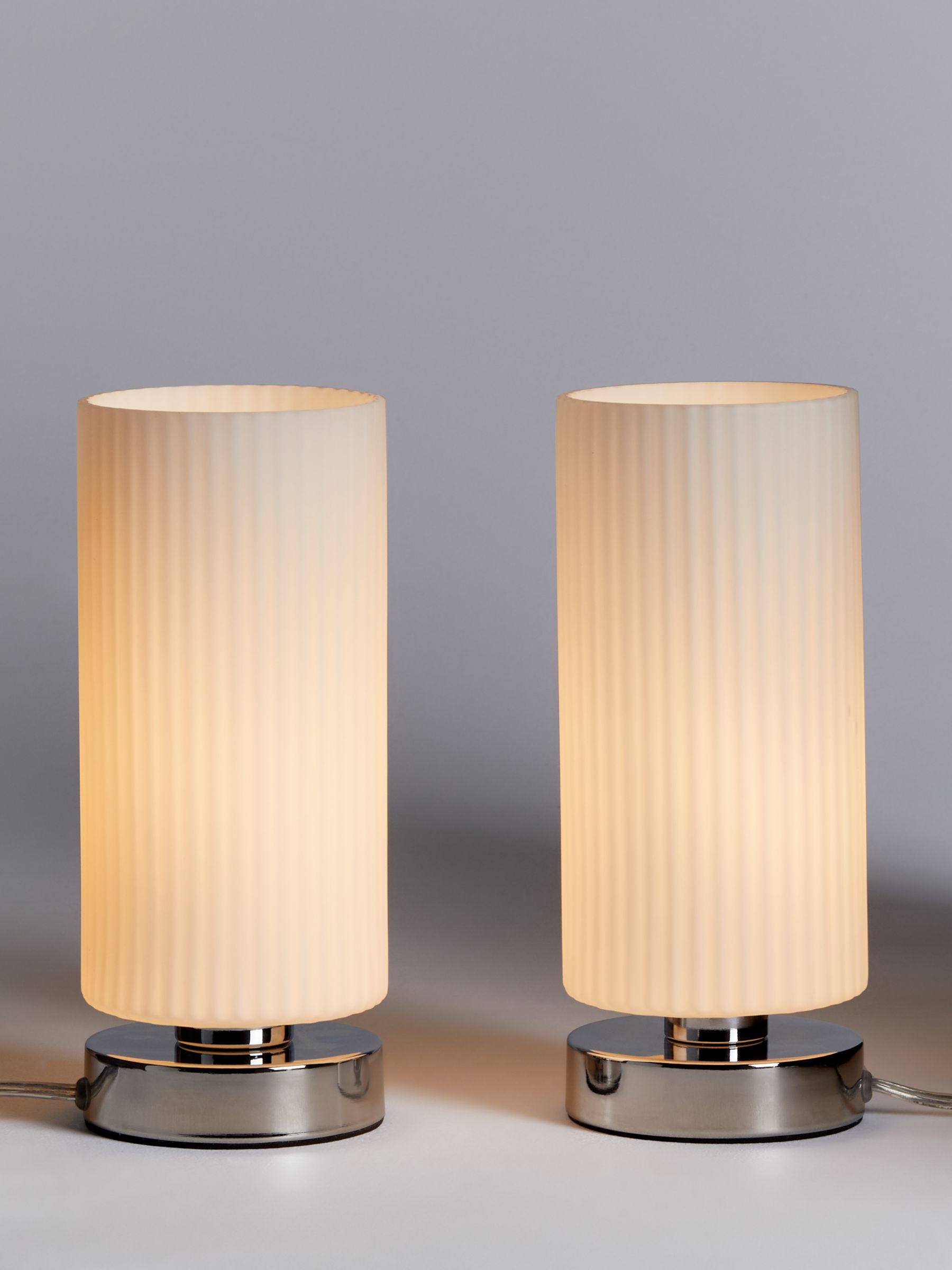Ridge Opal Glass Touch Lamps White, John Lewis Table Lamps