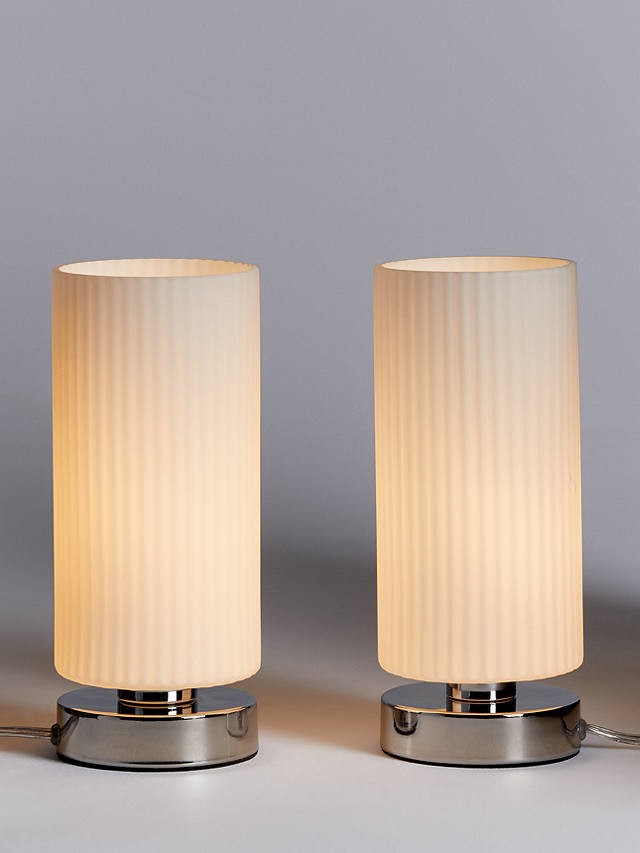 Ridge Opal Glass Touch Lamps White, John Lewis Glass Table Lamp Shades