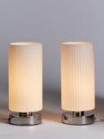 John Lewis Ridge Opal Glass Touch Lamps, White, Set of 2