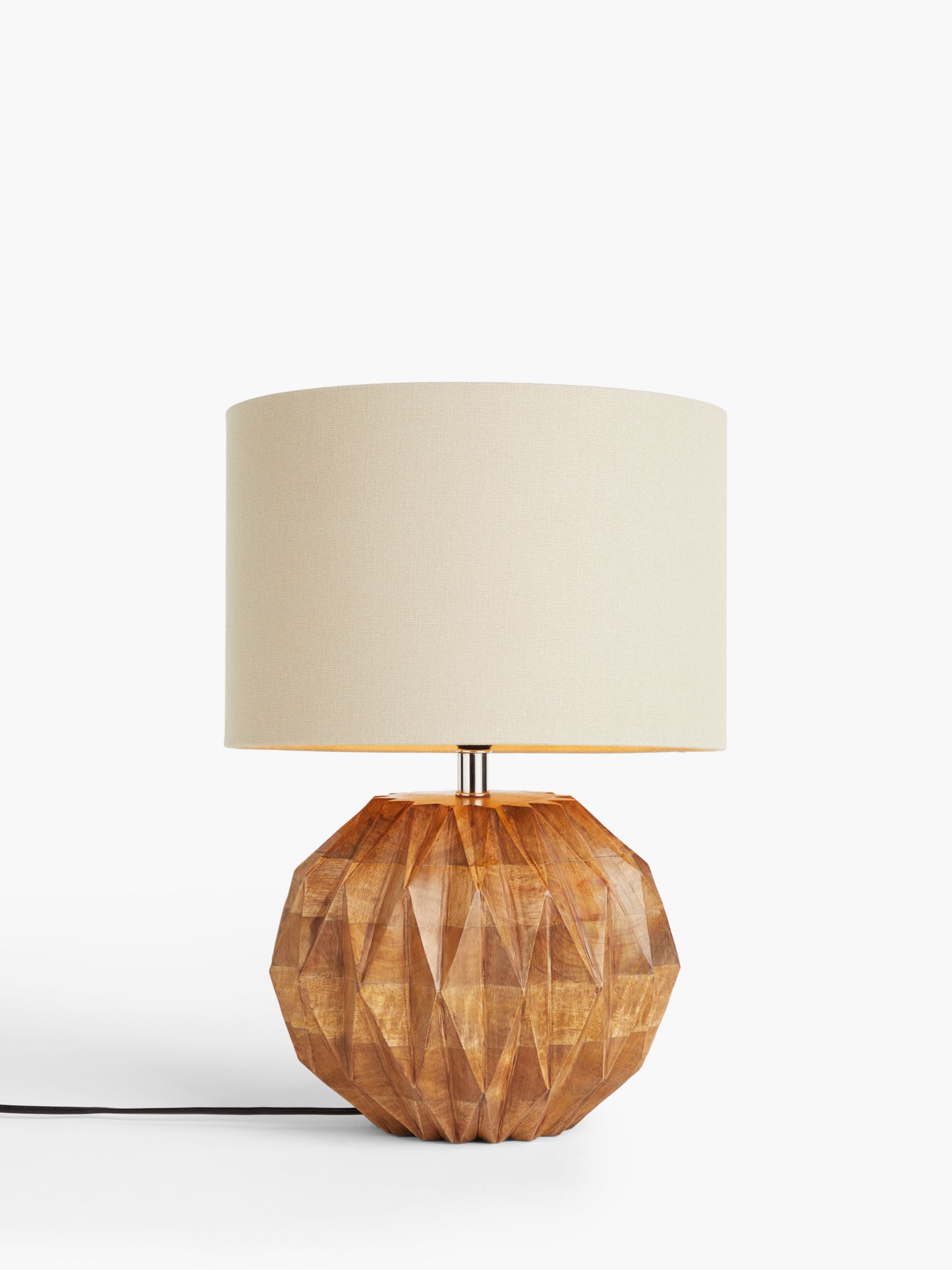 geometric wood table lamp