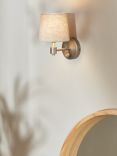 John Lewis Ansel Wall Light, Brass/Pewter