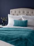 John Lewis Faux Fur Throw, Soft Teal