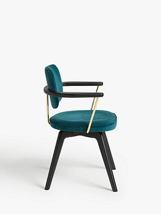 John Lewis & Partners Soren Office Velvet Chair, Teal/Black