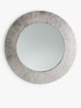 John Lewis Lunar Scratch Round Mirror, 74cm, Silver