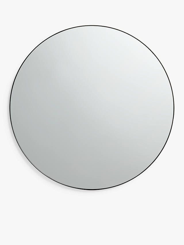 Metal Frame Round Wall Mirror 80cm Black, Large Circular Black Framed Mirror