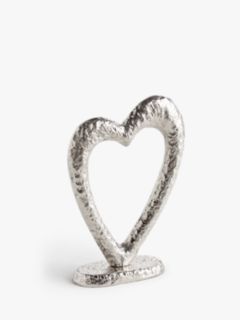 John Lewis Heart Sculpture, Silver, H28.5cm