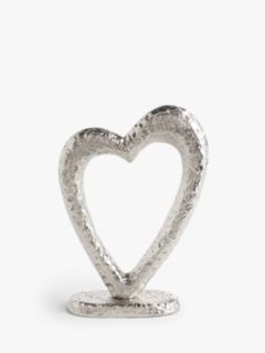 John Lewis Heart Sculpture, Silver, H28.5cm