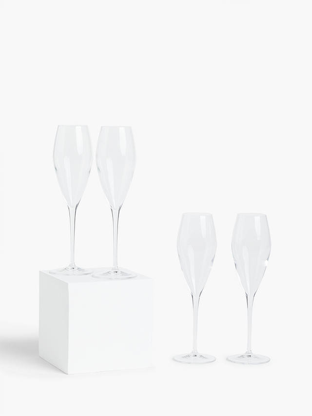 John Lewis & Partners Connoisseur Champagne Flutes, Set of 4, 270ml, Clear